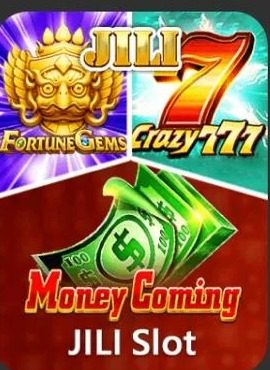 JILI Slot collection tile featuring Fortune Gems, Crazy 777 and Money Coming on SlotsPK
